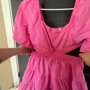 Velvet Fuchsia Backless Dress